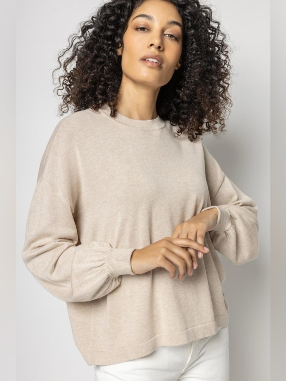 LILLA P Women’s Mint Green Cotton Modal Easy Pullover Sweater, Size XS - Picture 3 of 11
